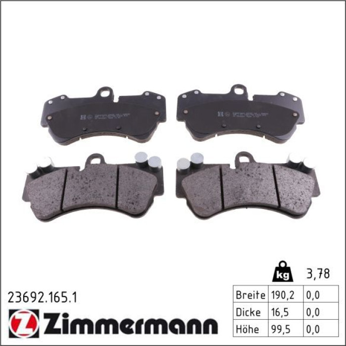23692.165.1 ZIMMERMANN Bremsbeläge 23692.165.1 23692.165.1 ZIMMERMANN Bremsbeläge 23692.165.1