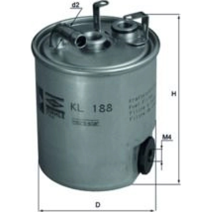 MAHLE Kraftstofffilter KL 188 MAHLE Kraftstofffilter KL 188