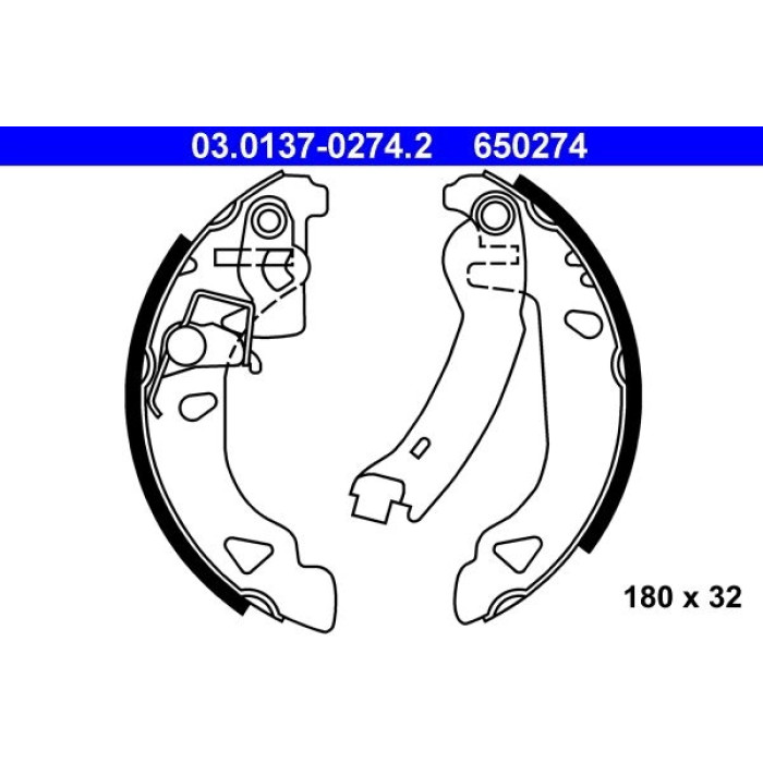 ATE Bremsbacken 03.0137-0274.2 ATE Bremsbacken 03.0137-0274.2
