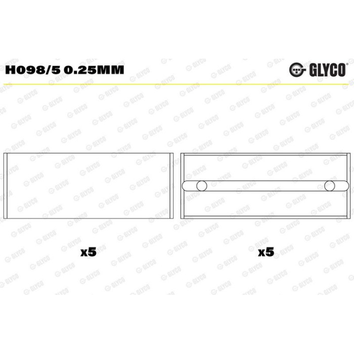 GLYCO Kurbelwellenlager H098/5 0.25mm GLYCO Kurbelwellenlager H098/5 0.25mm
