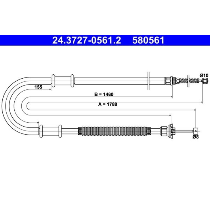 ATE Handbremsseil 24.3727-0561.2 ATE Handbremsseil 24.3727-0561.2