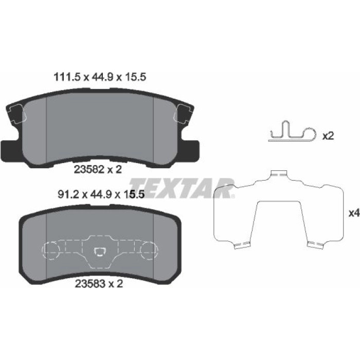 Textar Bremsbelagsatz 2358202 Textar Bremsbelagsatz 2358202