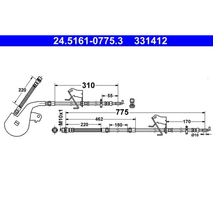 ATE Bremsschlauch 24.5161-0775.3 ATE Bremsschlauch 24.5161-0775.3
