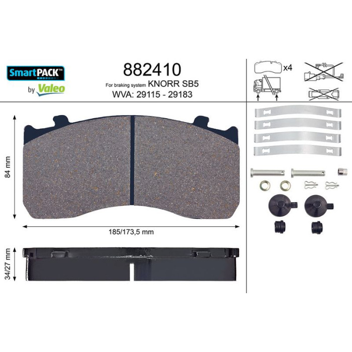 Valeo Bremsbelagsatz 882410 Valeo Bremsbelagsatz 882410