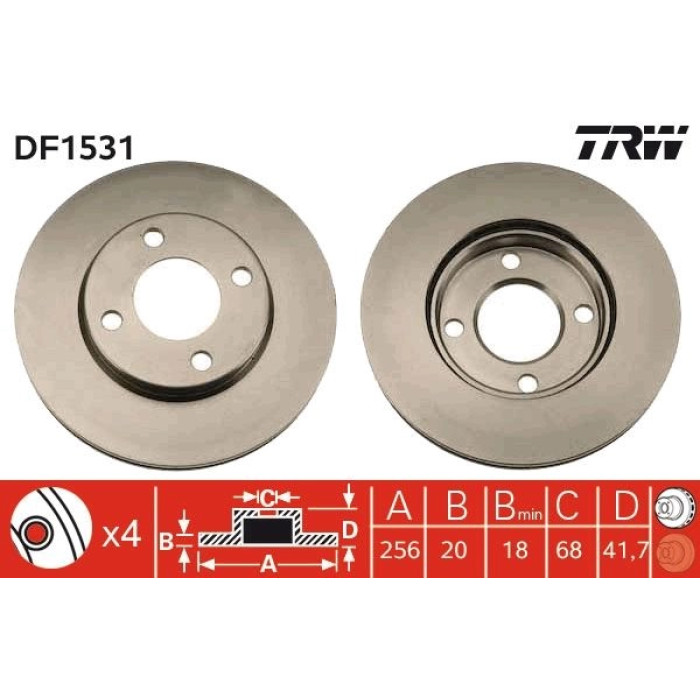 TRW Bremsscheibe DF1531 TRW Bremsscheibe DF1531