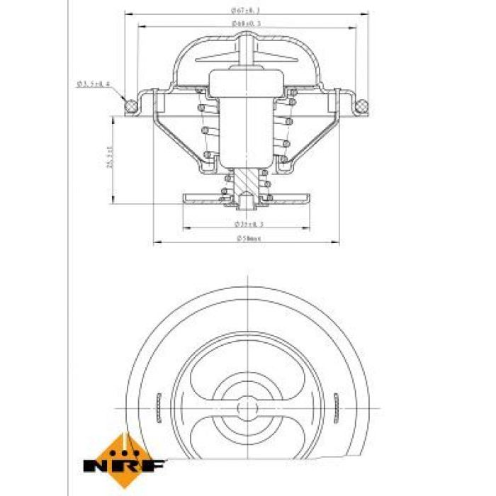 NRF Kühlmittelthermostat 725096 NRF Kühlmittelthermostat 725096