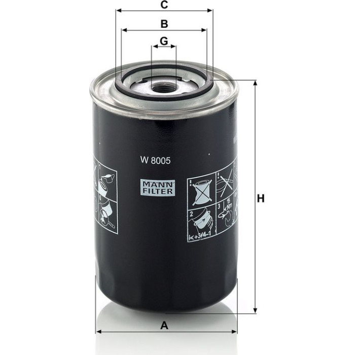 MANN-FILTER Ölfilter LKW W 8005 MANN-FILTER Ölfilter LKW W 8005
