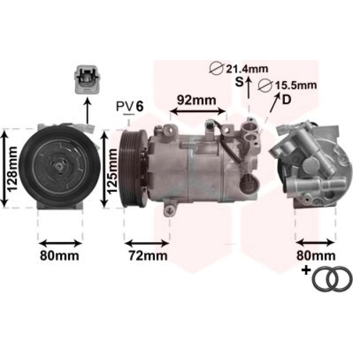 Van Wezel Klimakompressor 4300K489 Van Wezel Klimakompressor 4300K489
