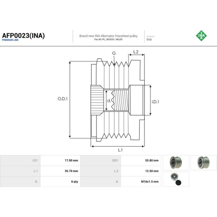 AFP0023(INA) AUTOSTARTER Lichtmaschinenfreilauf AFP0023(INA) AFP0023(INA) AUTOSTARTER Lichtmaschinenfreilauf AFP0023(INA)
