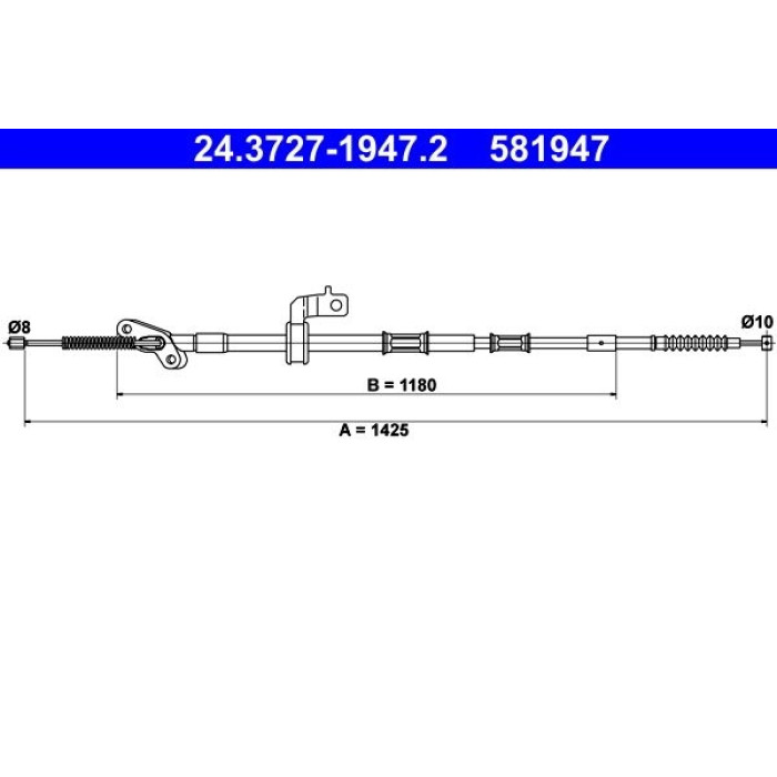 ATE Handbremsseil 24.3727-1947.2 ATE Handbremsseil 24.3727-1947.2