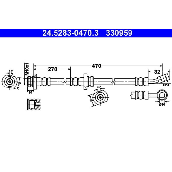 ATE Bremsschlauch 24.5283-0470.3 ATE Bremsschlauch 24.5283-0470.3