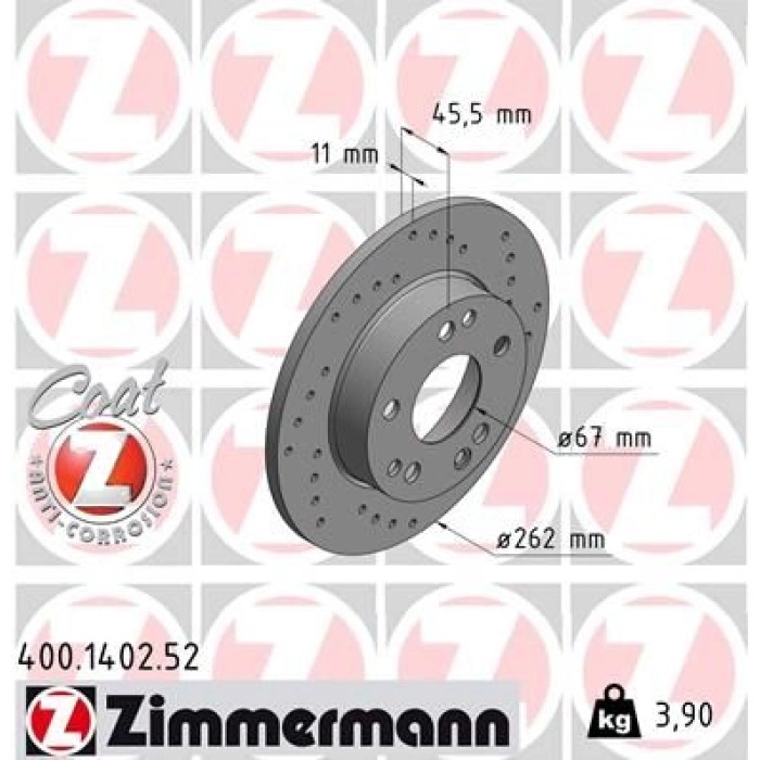 Zimmermann 15 481 009 Sport Bremsscheibe Vorderachse Sport 400.1402.52 Zimmermann 15 481 009 Sport Bremsscheibe Vorderachse Sport 400.1402.52