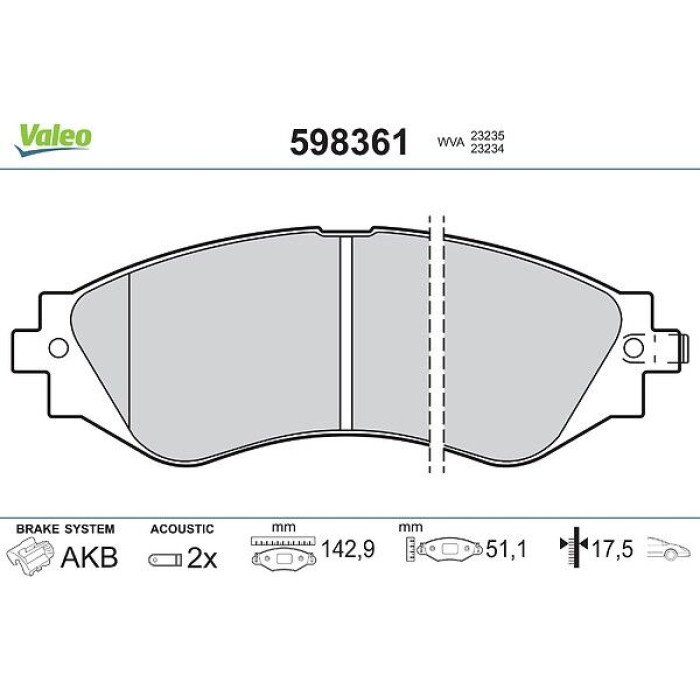 Valeo Bremsbelagsatz 598361