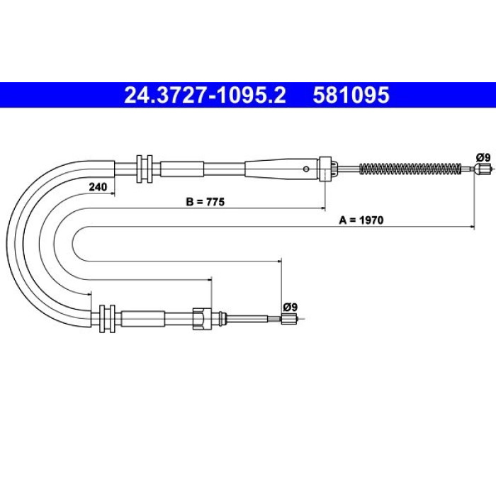 ATE Handbremsseil 24.3727-1095.2 ATE Handbremsseil 24.3727-1095.2