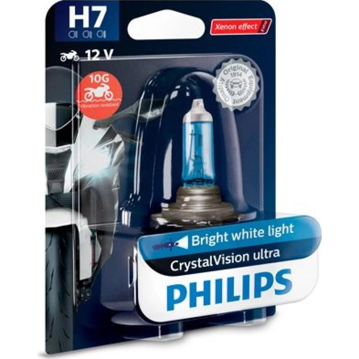 12972CVUBW PHILIPS H7 Halogenlampe CRystalVision Ultra Moto 12 V 55 W PX26d, 1 Stück - 12972CVUBW - l 12972CVUBW PHILIPS H7 Halogenlampe CRystalVision Ultra Moto 12 V 55 W PX26d, 1 Stück - 12972CVUBW - l