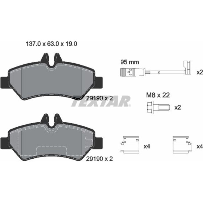 Textar Bremsbelagsatz 2919001 Textar Bremsbelagsatz 2919001