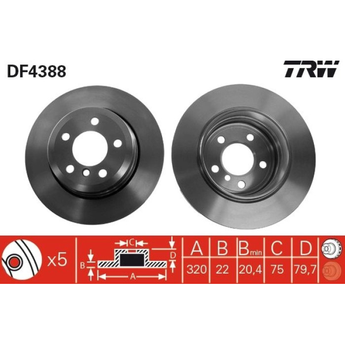TRW Bremsscheibe BMW X3 DF4388 TRW Bremsscheibe BMW X3 DF4388