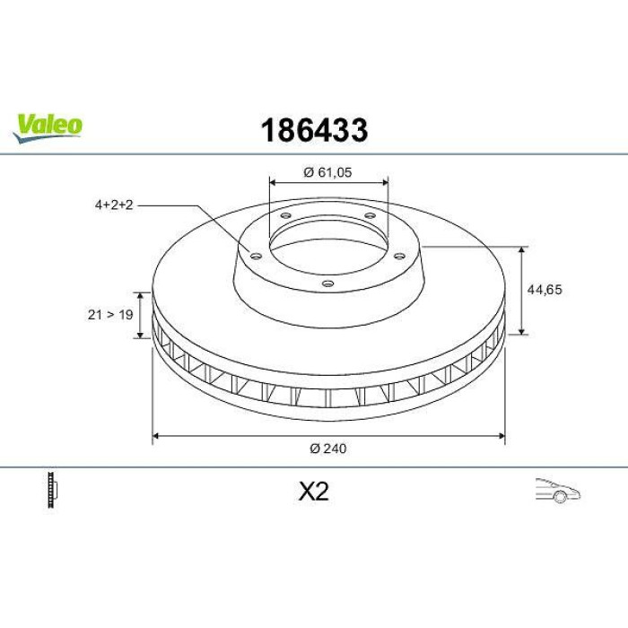 Valeo Bremsscheibe 186433 Valeo Bremsscheibe 186433