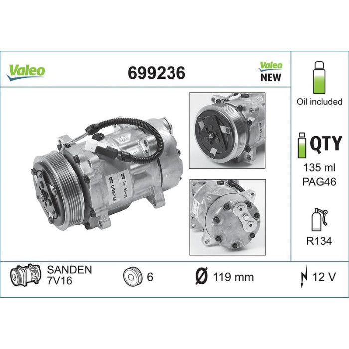699236 Valeo Kompressor 699236 699236 Valeo Kompressor 699236