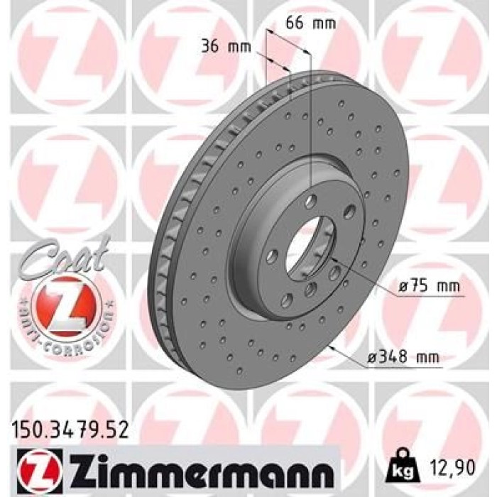 Zimmermann Bremsscheibe Vorderachse Sport 150.3479.52 Zimmermann Bremsscheibe Vorderachse Sport 150.3479.52