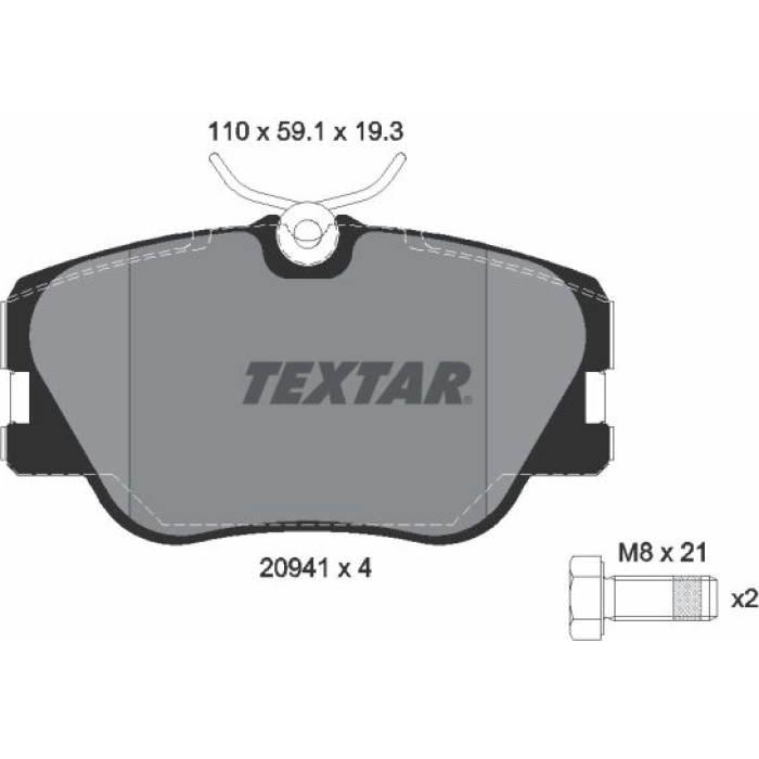 Textar Bremsbelagsatz 2094102 Textar Bremsbelagsatz 2094102