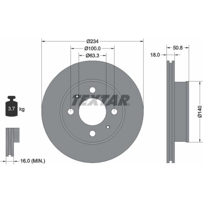 Textar Bremsscheibe 92146803 Textar Bremsscheibe 92146803