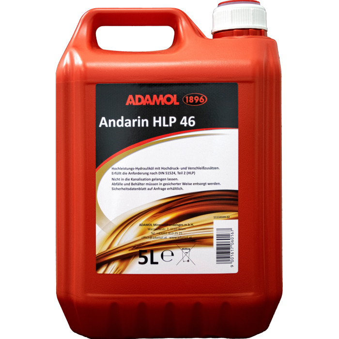 Adamol Andarin Hydrauliköl Hydro HLP ISO 46 5L 11110339 Adamol Andarin Hydrauliköl Hydro HLP ISO 46 5L 11110339