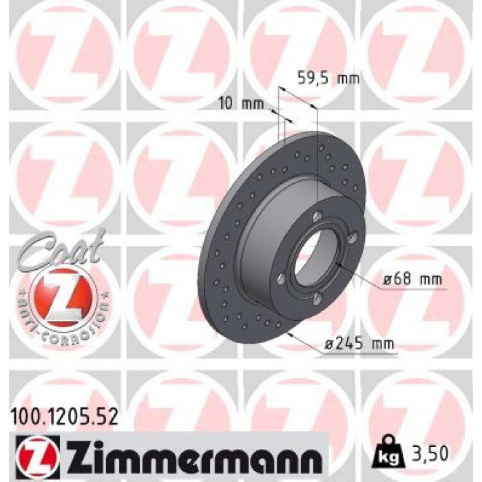 Zimmermann 12 482 002 Sport Bremsscheibe Hinterachse Sport 100.1205.52 Zimmermann 12 482 002 Sport Bremsscheibe Hinterachse Sport 100.1205.52