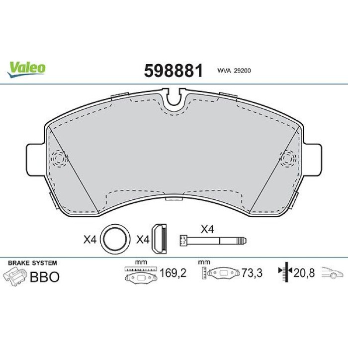 Valeo Bremsbelagsatz 598881