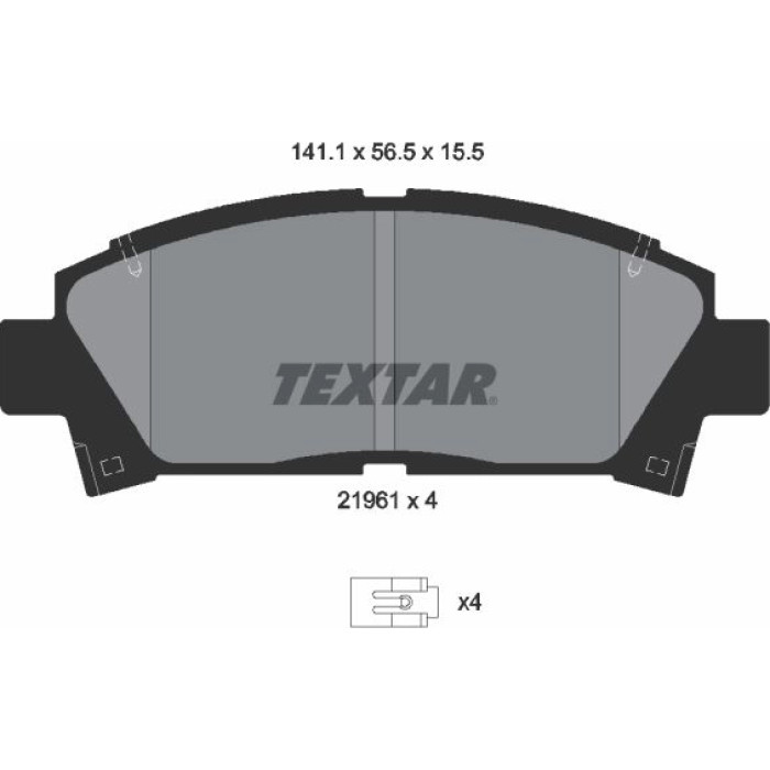 Textar Bremsbelagsatz 2196102 Textar Bremsbelagsatz 2196102