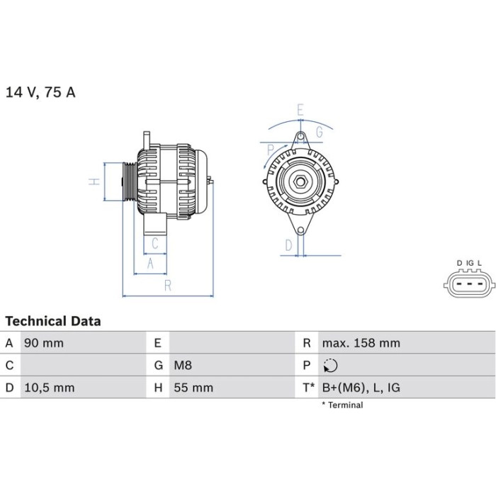 Bosch Lichtmaschine 0 986 082 830