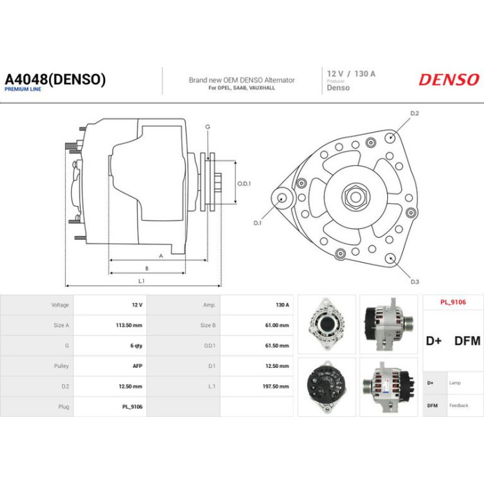 A4048(DENSO) AS-PL Lichtmaschine (Generator) A4048(DENSO)