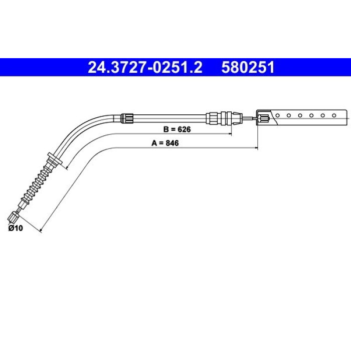 ATE Handbremsseil 24.3727-0251.2 ATE Handbremsseil 24.3727-0251.2