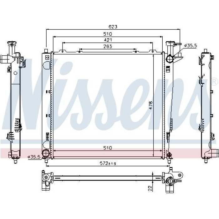 Nissens Wasserkühler PKW 66782 Nissens Wasserkühler PKW 66782