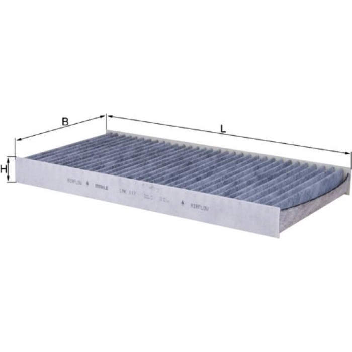 MAHLE Innenraumfilter LAK 117, Aktivkohlefilter, 330 x 164 x 30 mm – u. a. für Opel Vectra C (Z02), Opel Vectra C CC (Z02), Opel Vectra C Caravan (Z02) – OE Nummer 09179904 - l MAHLE Innenraumfilter LAK 117, Aktivkohlefilter, 330 x 164 x 30 mm – u. a. für Opel Vectra C (Z02), Opel Vectra C CC (Z02), Opel Vectra C Caravan (Z02) – OE Nummer 09179904 - l