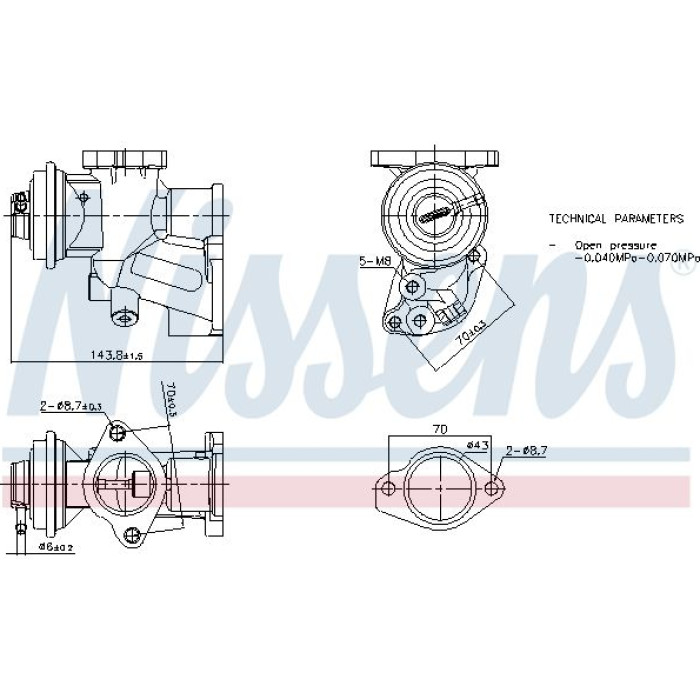 Nissens AGR-Ventil NIS98476 Nissens AGR-Ventil NIS98476