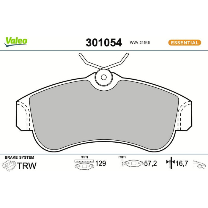301054 Valeo Bremsbelagsatz 301054