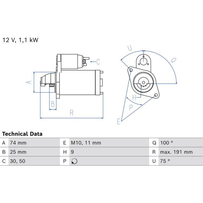 Bosch Starter 0 986 025 680 Bosch Starter 0 986 025 680