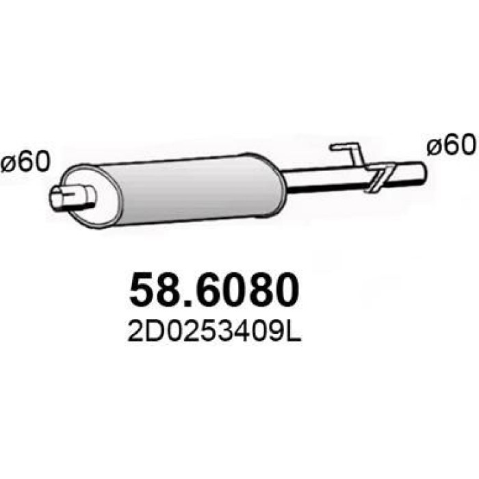 ASSO Mittelschalldämpfer 58.6080 ASSO Mittelschalldämpfer 58.6080