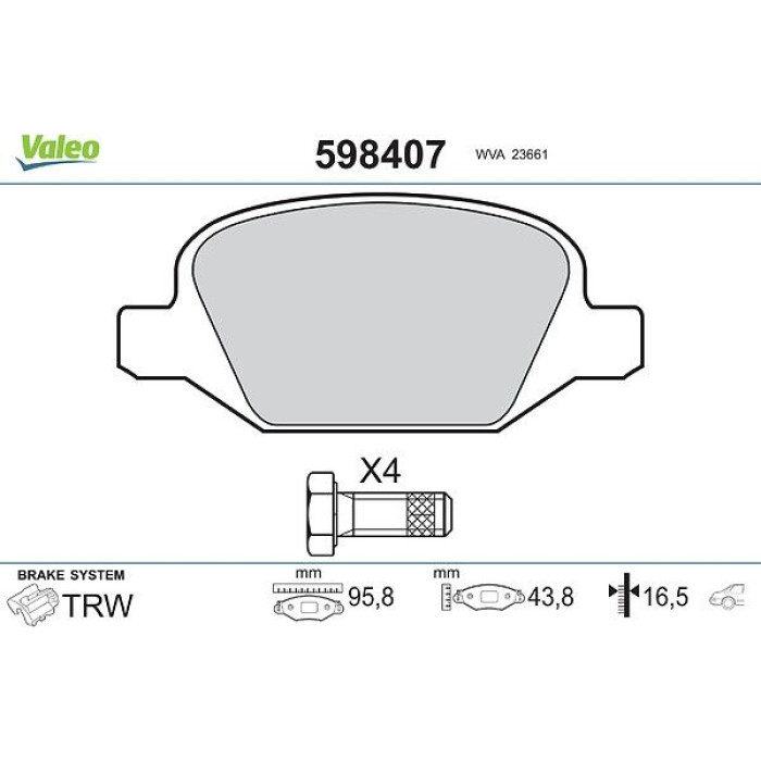 Valeo Bremsbelagsatz 598407