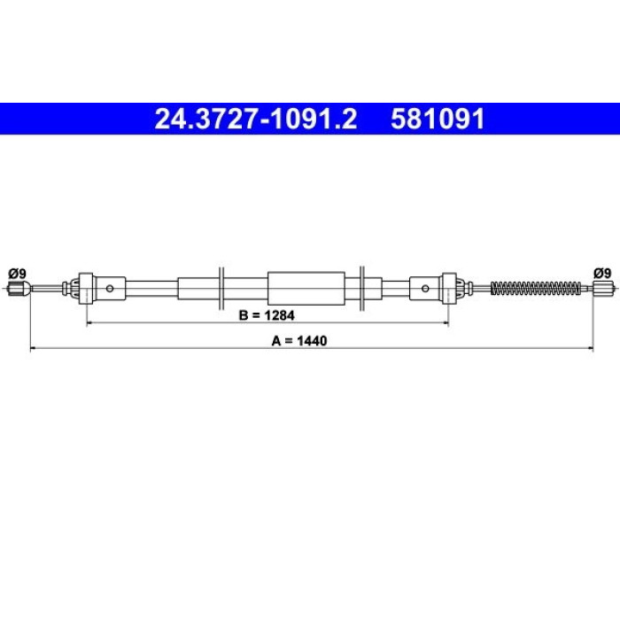 ATE Handbremsseil 24.3727-1091.2 ATE Handbremsseil 24.3727-1091.2