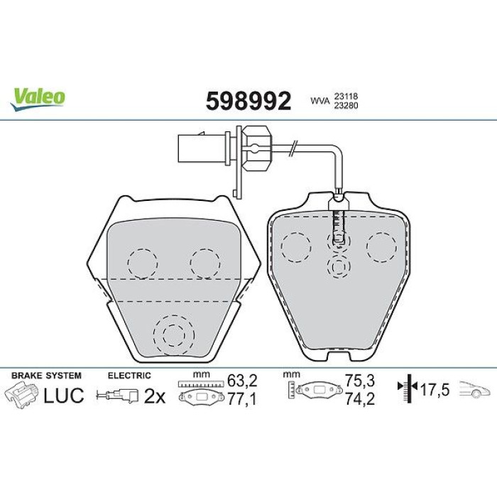 Valeo Bremsbelagsatz 598992