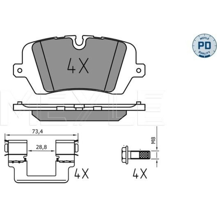 MEYLE Scheibenbremsbelagsatz 025 257 2016/PD MEYLE Scheibenbremsbelagsatz 025 257 2016/PD