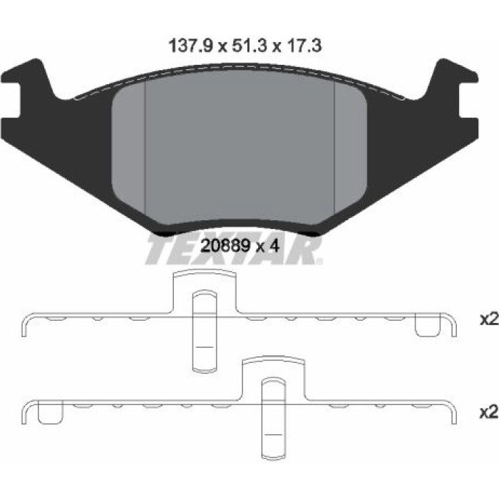 Textar Bremsbelagsatz 2088902 Textar Bremsbelagsatz 2088902