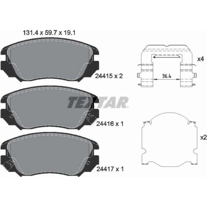 Textar Bremsbelagsatz 2441501 Textar Bremsbelagsatz 2441501