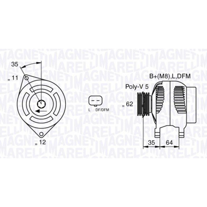 Magneti Marelli Lichtmaschine 063377015010 Magneti Marelli Lichtmaschine 063377015010