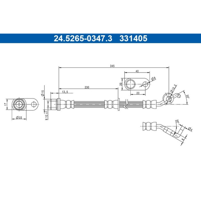 ATE Bremsschlauch 24.5265-0347.3 ATE Bremsschlauch 24.5265-0347.3