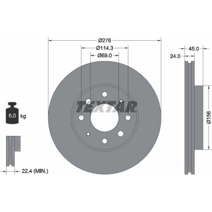 Textar Bremsscheibe 92110500 Textar Bremsscheibe 92110500