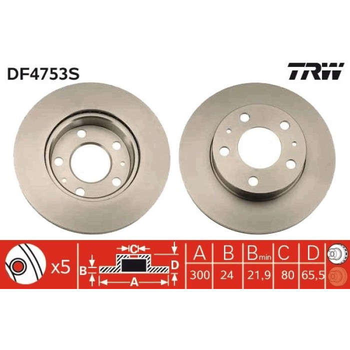 TRW Bremsscheibe DF4753S TRW Bremsscheibe DF4753S