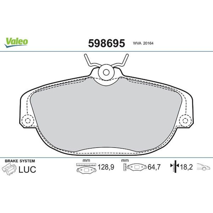Valeo Bremsbelagsatz 598695 Valeo Bremsbelagsatz 598695